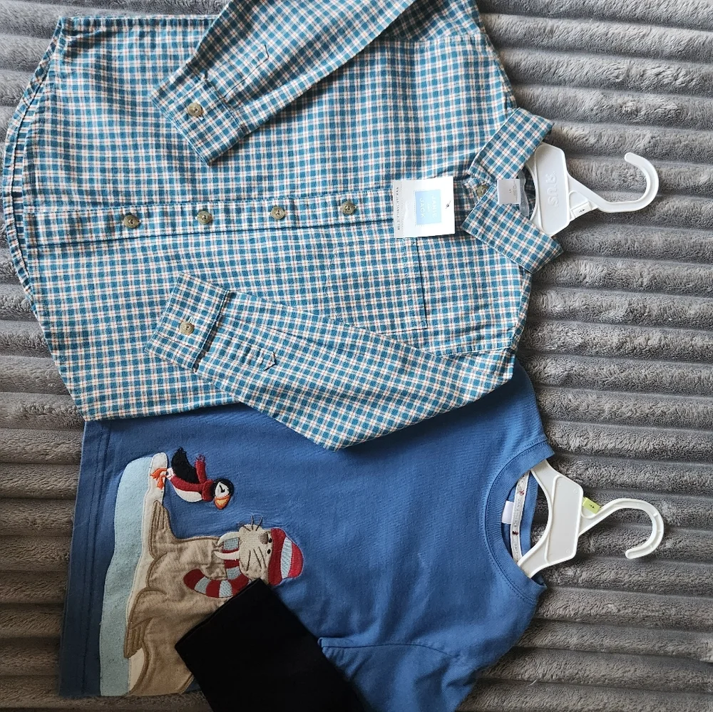 Jeanie&Jack Winter longsleve and Flannel Button Down Shirt 4 y